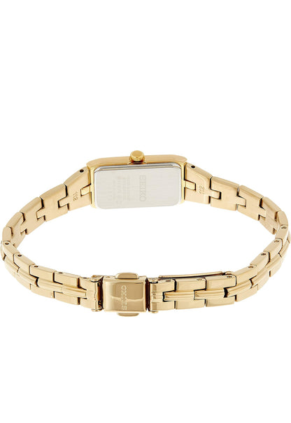 SEIKO Juweliersware-geïnspireerde Vlekvrye Staalhorlosies m/ Druk 3-Dubbele Armband & Krapbestande Hardlex Kristal, 30m Waterbestand - Sjampanje