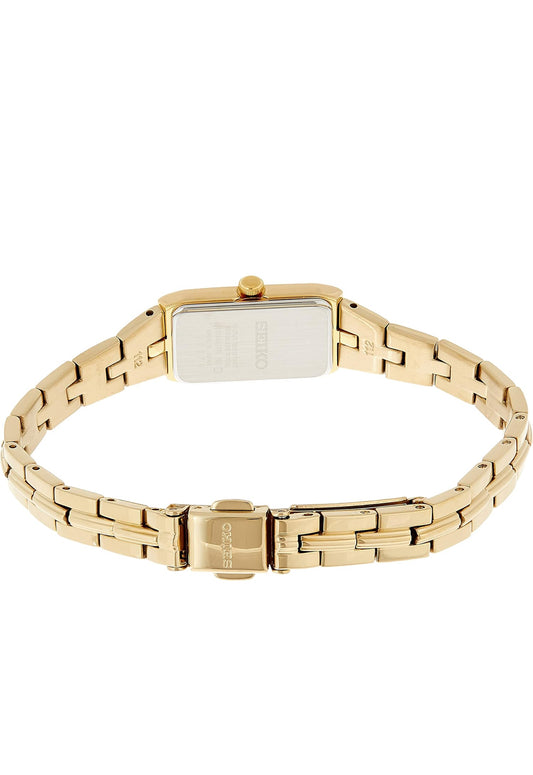 SEIKO Juweliersware-geïnspireerde Vlekvrye Staalhorlosies m/ Druk 3-Dubbele Armband & Krapbestande Hardlex Kristal, 30m Waterbestand - Sjampanje