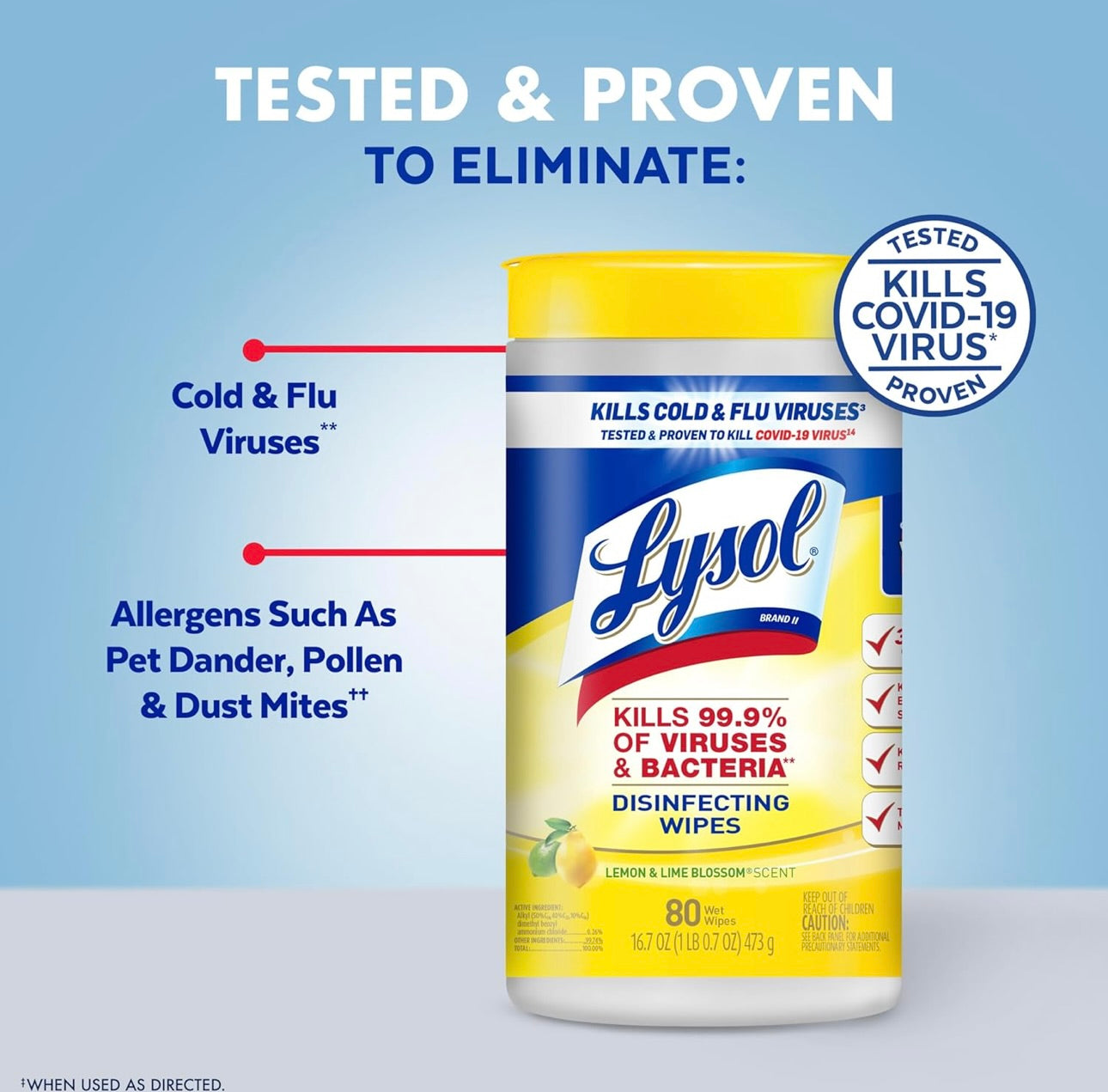 Lysol Ontsmettingsdoekies Bondel, Noodsaaklikhede vir Huiswoonstel Koshuiskamer en Skoonmaakbenodigdhede, Algemene Skoonmaker, Veeldoelige Skoonmaakdoekies, Veelvuldige-Geur Sanitasie Doekies Bondel, 80 Tel (4pk)
