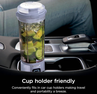 Ninja Blast Draagbare Versapper, Koordloos, 532ml Houer, Persoonlike Versapper BPA Vry, Lekvaste Deksel en Suigmondstuk, USB-C Herlaaibaar, Skottelgoedwasser Veilig - Getinte Laventel (BC151LD)