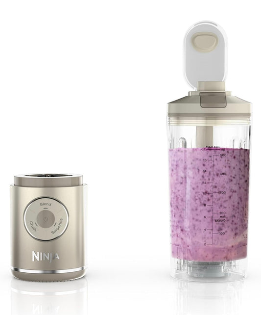 Ninja Blast Max, Portable Blender + Twist & Go, Personal Blender, Ninja Blender, Smoothie, Blend, Ice Crush, 3 Programs - CREAM BC251GY