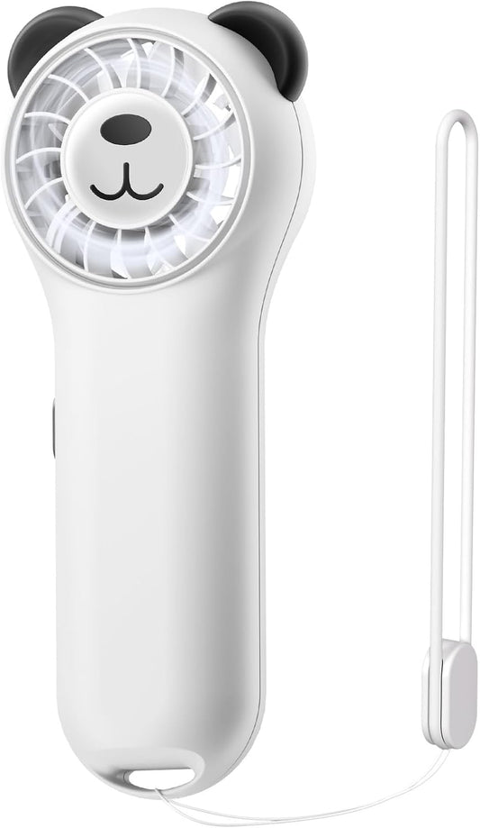 (WHITE) Cute Bear Mini Handheld Portable Fan 11000RPM Rechargeable