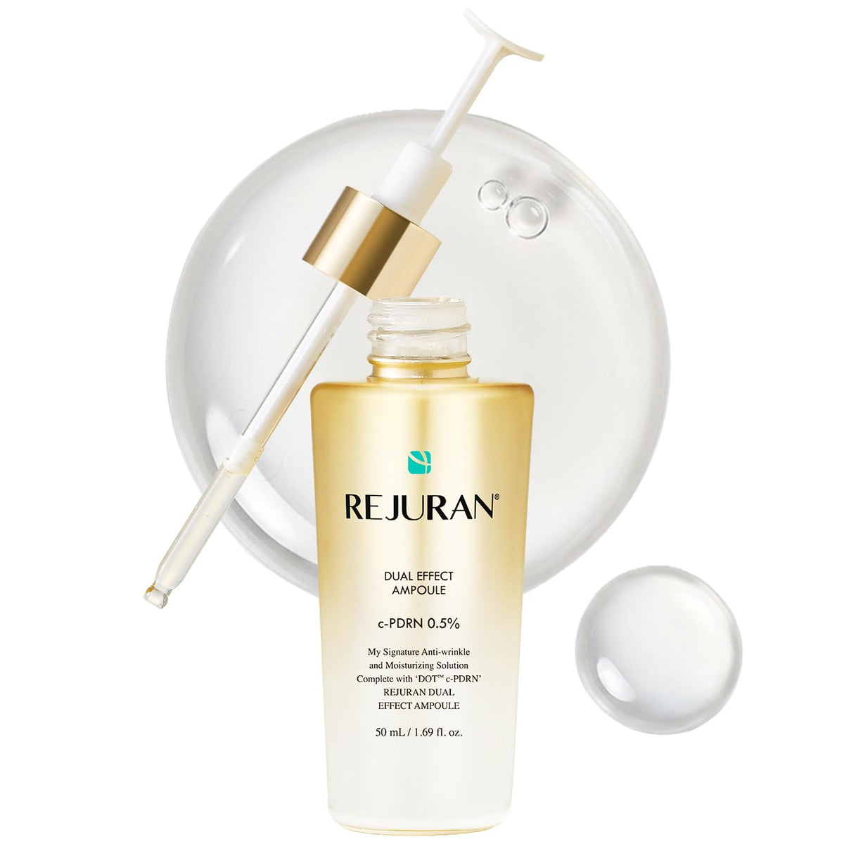 REJURAN Dual Effect Ampoule, DOT DUAL c-PDRN® Face Serum, 1.69 fl oz