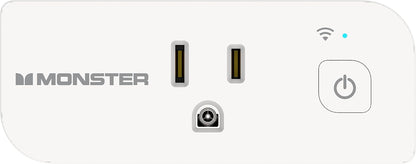 Monster Smart Power Outlet WiFi Control for Indoor Use with Monster App - Voice Control with Amazon Alexa and Google Assistant - 1 Outlet White