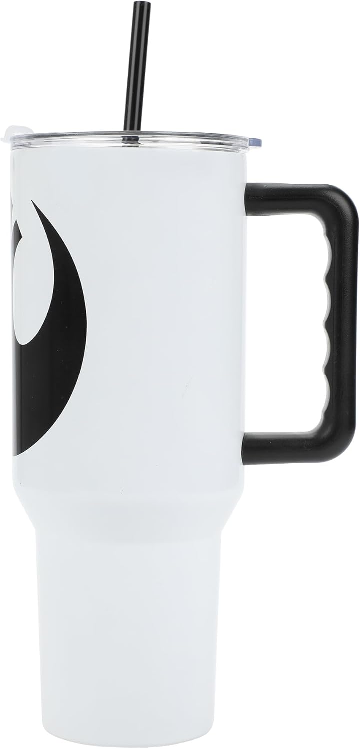Star Wars Rebel Alliance Insulated Stainless Steel Tumbler w/ Reusable Straw & Leak-Proof Lid Easy Carry Handle 40oz