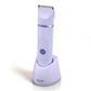 OLOV Electric Body Hair Trimmer - Groin Trimmer for Men - Bikini Trimmer Women - Wet/Dry Shaver Groomer, Replaceable Ceramic Blade Heads, USB Recharge Dock, Waterproof Hygiene Razor,Purple
