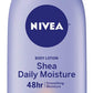 NIVEA Shea Nourish Body Lotion for Dry Skin with Hyaluronic Acid, Shea Butter and Deep Nourishing Serum, 48-Hour Body Moisturizer, 16.9 Fl Oz Pump Bottle - 3PK