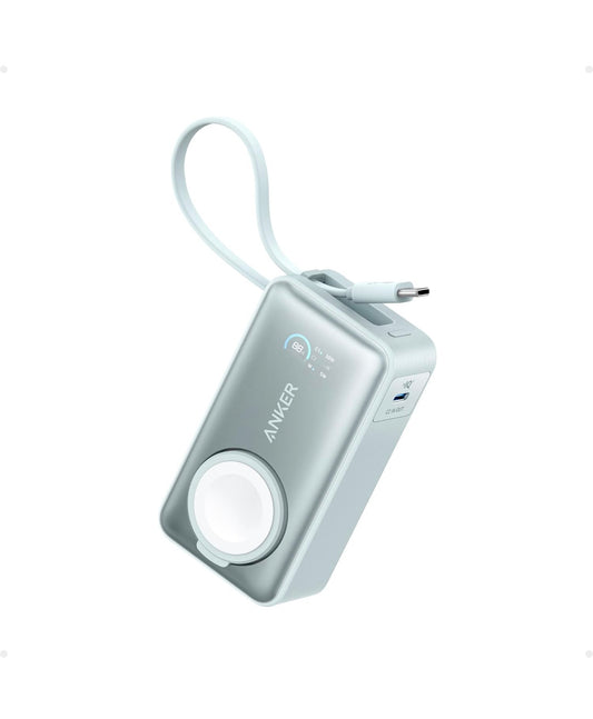 Anker MagGo Power Bank for Apple Watch, Officially Certified, 10,000 mAh Compact Battery - Green