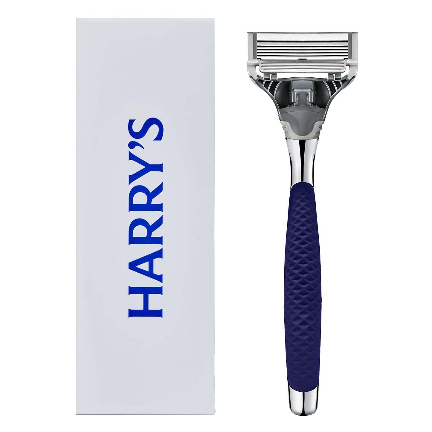 Winston Chrome Razor Handle - (German-Engineered Blades with Lubricating Strip and Precision Trimmer)