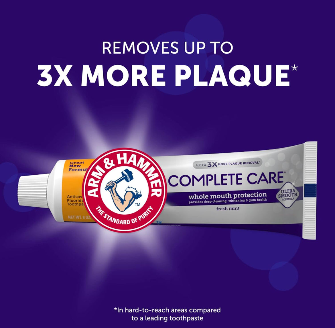 ARM & HAMMER Complete Care Toothpaste, Teeth Whitening Toothpaste 6.0 oz (Pack of 6)