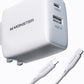 Monster 65W USB C Charger Block, PPS 2-Port, Foldable GaN Fast Charger, Heat-Free Ensure Security for iPhone 16 Pro Max/15/14, iPad, MacBook, Samsung Galaxy S25, Pixel and More, with Silicone Cable