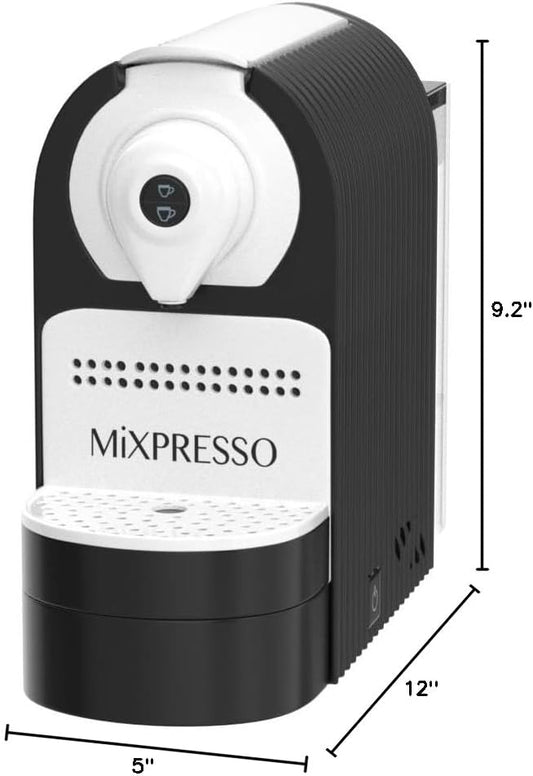 Mixpresso Swart Espresso Koffiemasjien – Kompakte 1400W Enkelbedien-koffiemaker Versoenbaar met Nespresso OriginalLine Kapsules, Een-druk-werking, 19-Bar Italiaanse Pomp, 27oz Watertenk