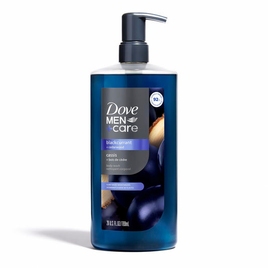 DOVE MEN CARE Blackcurrant + Cedarwood Plant-Based Moisturizing Body Wash for Men (2PK)