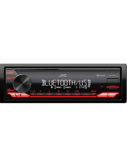JVC KD-X280BT Bluetooth-motorstereo met USB-poort – AM/FM-radio, MP3-speler, hoëkontras-LCD, 50 Watt, afneembare voorplaat – Enkel-DIN – 13-band EQ