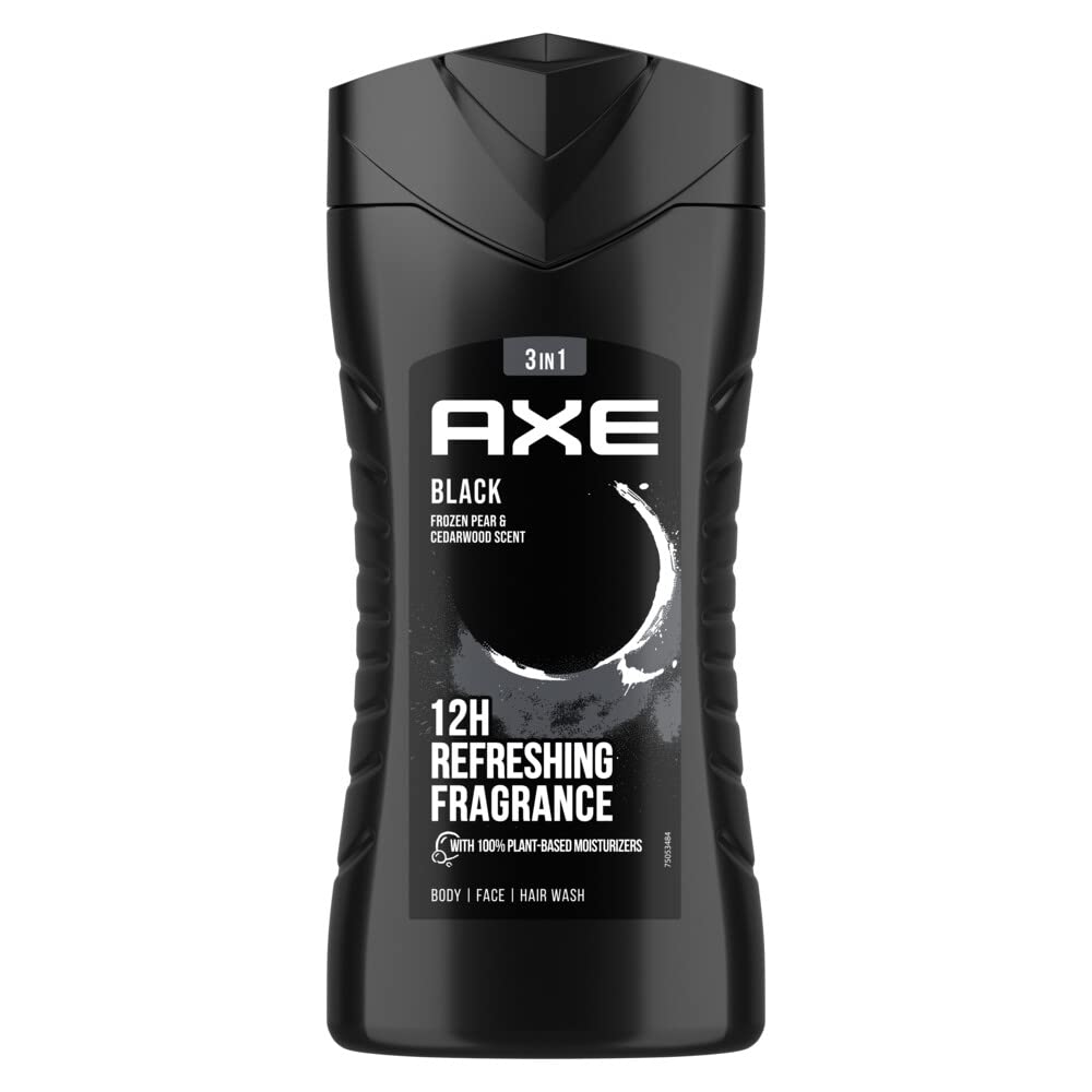 Axe Black Shower Gel for men 12Hr Refreshing Fragrance (8.5 oz)