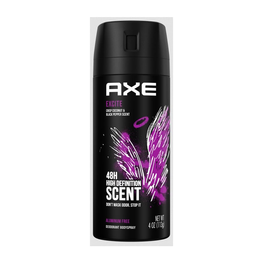 Axe All day Fresh Body Spray for men Excite, 4oz (Pack of 3)