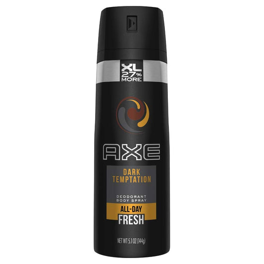 Axe Dark Temptation Deodorant Body Spray XL All Day Fresh - 5.07 Oz  (Pack of 2)