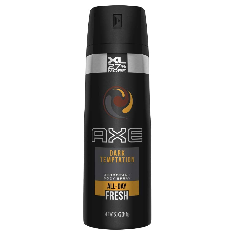 Axe Dark Temptation Deodorant Body Spray XL All Day Fresh - 5.07 Oz  (Pack of 2)