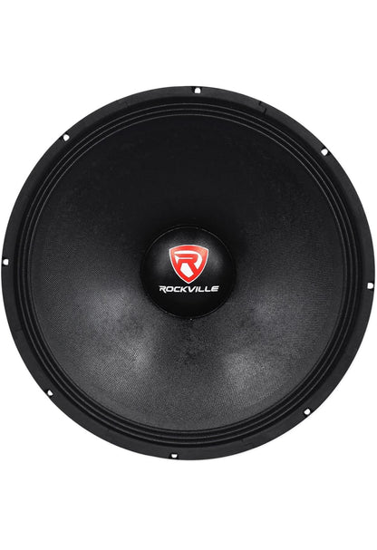 Rockville RVP18W8 1200 Watt 18" Rou DJ PA Subwoofer 8 Ohm, Hoë-Uitslag Woofer, Diep Bas, Duursame Konstruksie, vir Regstreekse Klank en Tuis teater