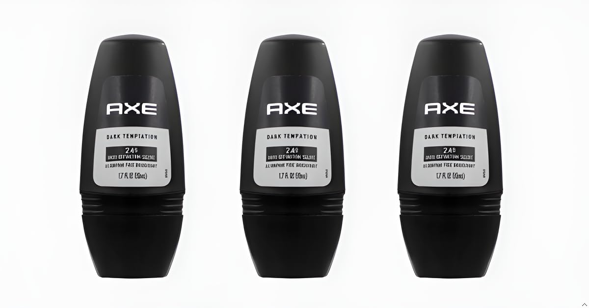 Axe Dark Temptation Roll-on Deodorant Long Lasting Protection - Black - 1.7 FL OZ (Pack of 3)