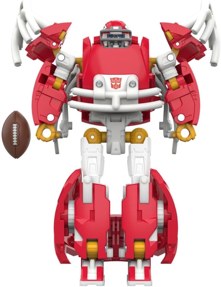 Transformers NFL Kansas City Chiefs KC-59, 5.5-Inch Action Figure Changes from Robot to Helmet, Football Toys for Ages 8+
