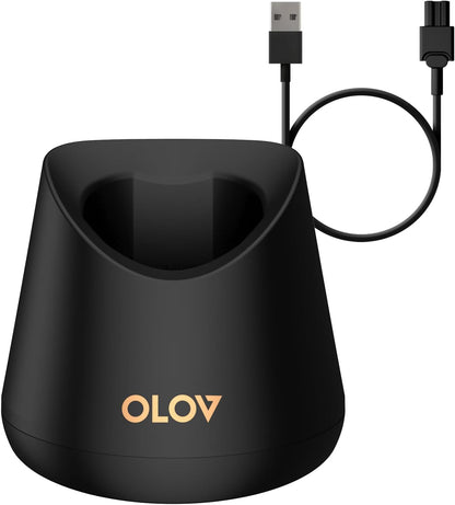 Replacement Charging Base for OLOV Groin Hair Trimmer, USB Recharge Dock & Charging Stand Compatible for OLOV Trimmer, Charging Dock with USB Power Cord (Black)