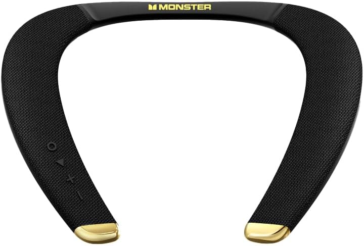 Monster Boomerang Petite Neckband Bluetooth Speakers, Neck Speaker with 15H Playtime, aptX High Fidelity 3D Stereo Sound, Low Latency, Built-in Mic, IPX5 Waterproof Wearable for Home Outdoor