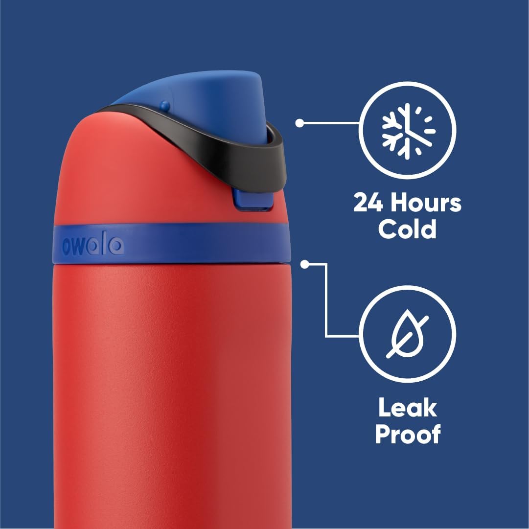 FreeSip Insulated Stainless Steel Water Bottle w/ Straw BPA-Free 24 oz - Marvel Spiderman