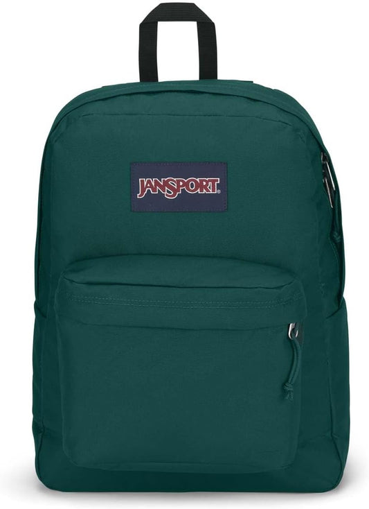 JanSport SuperBreak One-rugsakke - Duursame, Liggewig Sak met 1 Hoofkompartement, Voorste Geriefsak met Ingeboude Organiseerder - Premium Rugsak - Deep Juniper