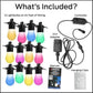 Monster 24 Foot Outdoor Smart RGB+IC+WW String Lights, 12 Bulb Color Flow Dimmable LEDs, Sound Reactive, Water & Weather Resistant, Compatible with Alexa, Siri, Google Home, App
