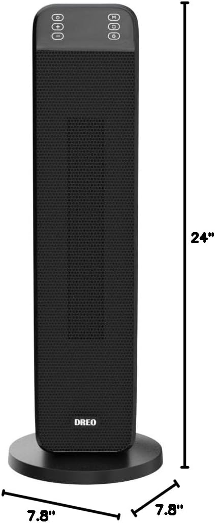 Verwarmer vir Binnenshuis, 25" 11.5vt/s Vinnige Draagbare Verwarmer met Afstandbeheer en Termostaat, 3 Modes vir Binnenshuise Gebruik Groot Vertrek - Silwer