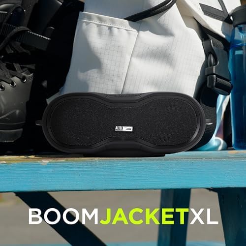 Altec Lansing BoomJacket XL Draadlose Bluetooth-luidspreker, Magnetiese Waterdigte Luidspreker, IPX7 Buiteluidspreker met 24H Speeltyd, Draagbare Luidspreker met Karabiner, Monteerbaar, Vinnige Laai