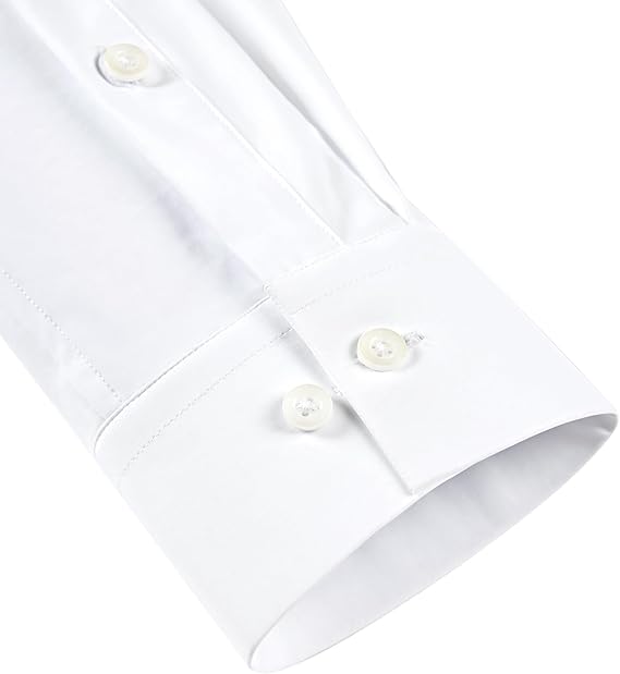 Mans Langmou Slim Fit, Spiervas, Kreukelvry, Knoop-af Rekbaar