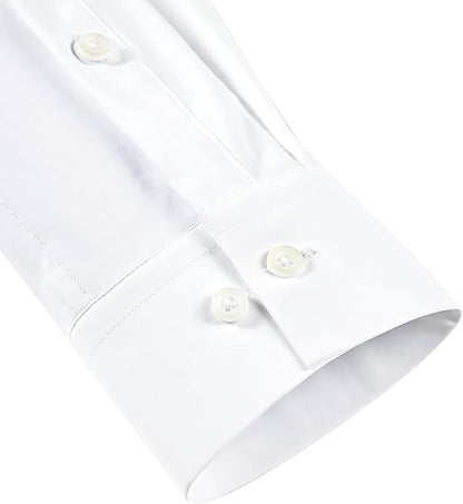 Mans Langmou Slim Fit, Spiervas, Kreukelvry, Knoop-af Rekbaar