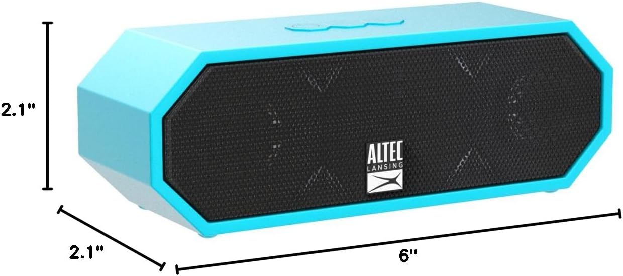 Altec Lansing Jacket H2O 2 - Waterdigte Bluetooth-luidspreker met 3.5mm Aux-poort, IP67 Gesertifiseer en Dryf in Water, Kompakte en Draagbare Luidspreker vir Reis en Buiteluggebruik, 8 Uur Speeltyd