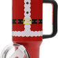 Insulated Stainless Steel Tumbler w/ Reusable Straw & Leak-Proof Lid Easy Carry Handle 40oz (Santa Suit)