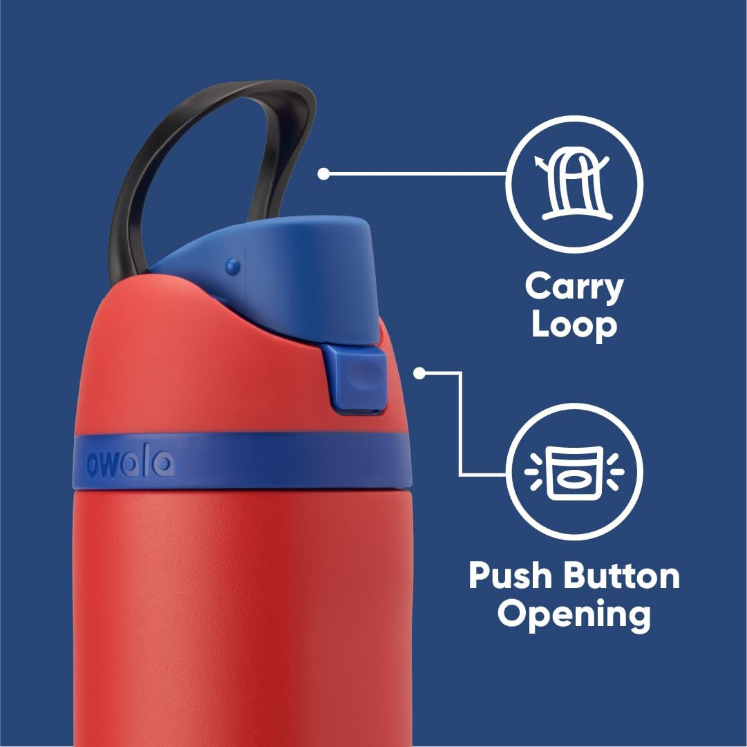 FreeSip Insulated Stainless Steel Water Bottle w/ Straw BPA-Free 24 oz - Marvel Spiderman