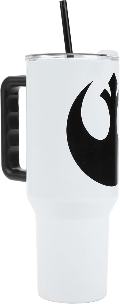 Star Wars Rebel Alliance Insulated Stainless Steel Tumbler w/ Reusable Straw & Leak-Proof Lid Easy Carry Handle 40oz