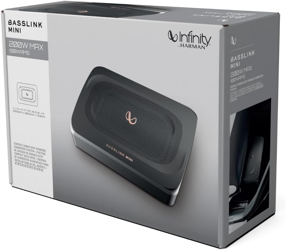 Infinity Basslink Mini Powered 6x8 Inches underseat subwoofer - Titanium