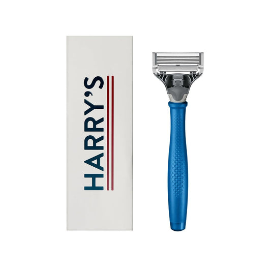 Razor Handle and Blade Cartridge- German Engineered Blades (Indigo Blue)