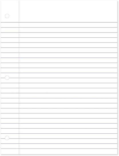 Mead Loose Leaf Paper, Wide Ruled Filler Notebook Paper, 8" x 10-1/2", 400 Sheets, Fits 3-Ring Binder (Pack of 2)