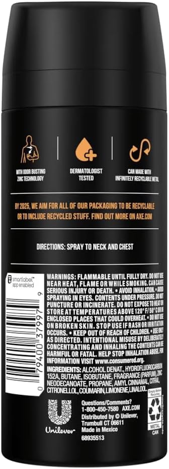 Axe Body Spray for Men - Dark Temptation  48HR High Definition Scent - 4oz (Pack of 2)