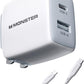 Monster USB C Charger, 25W Super Fast Charger with USB C Cable, Wall Charger with Foldable Plug for iPhone 15/15 Plus/15 Pro/15 Pro Max, Samsung Galaxy, iPad Pro, Pixel