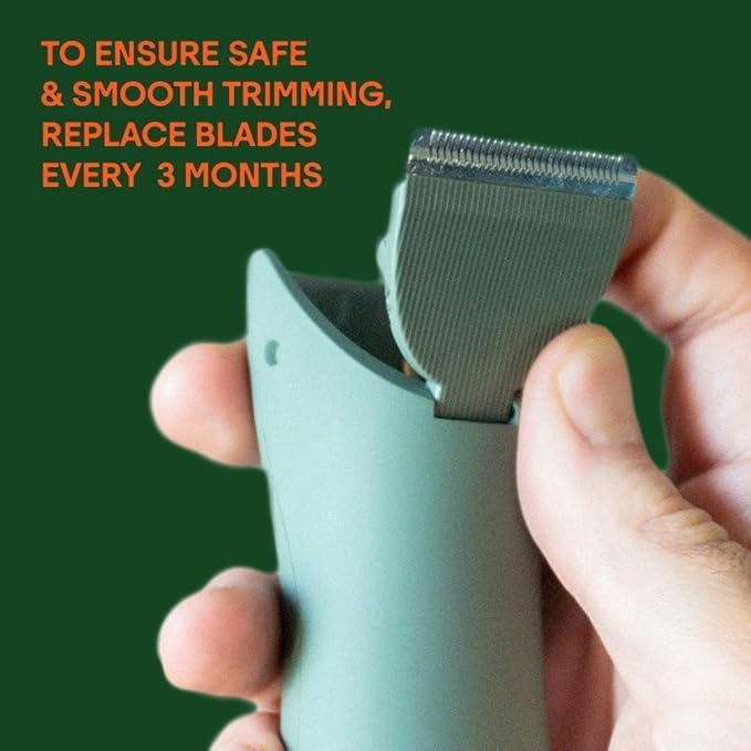 MERIDIAN - Slimmer Trimmer Replacement Blade - Ceramic Blades for Electric Body & Pubic Hair Trimmer, Sage, 1 Pack