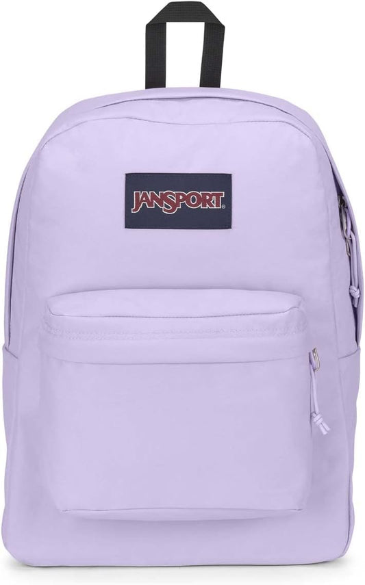 JanSport SuperBreak One-rugsakke - Duursame, Liggewig Boeksak met 1 Hoofkompartement, Voorste Nutssak met Ingeboude Organiseerder - Premium Rugsak, Pastel Lila