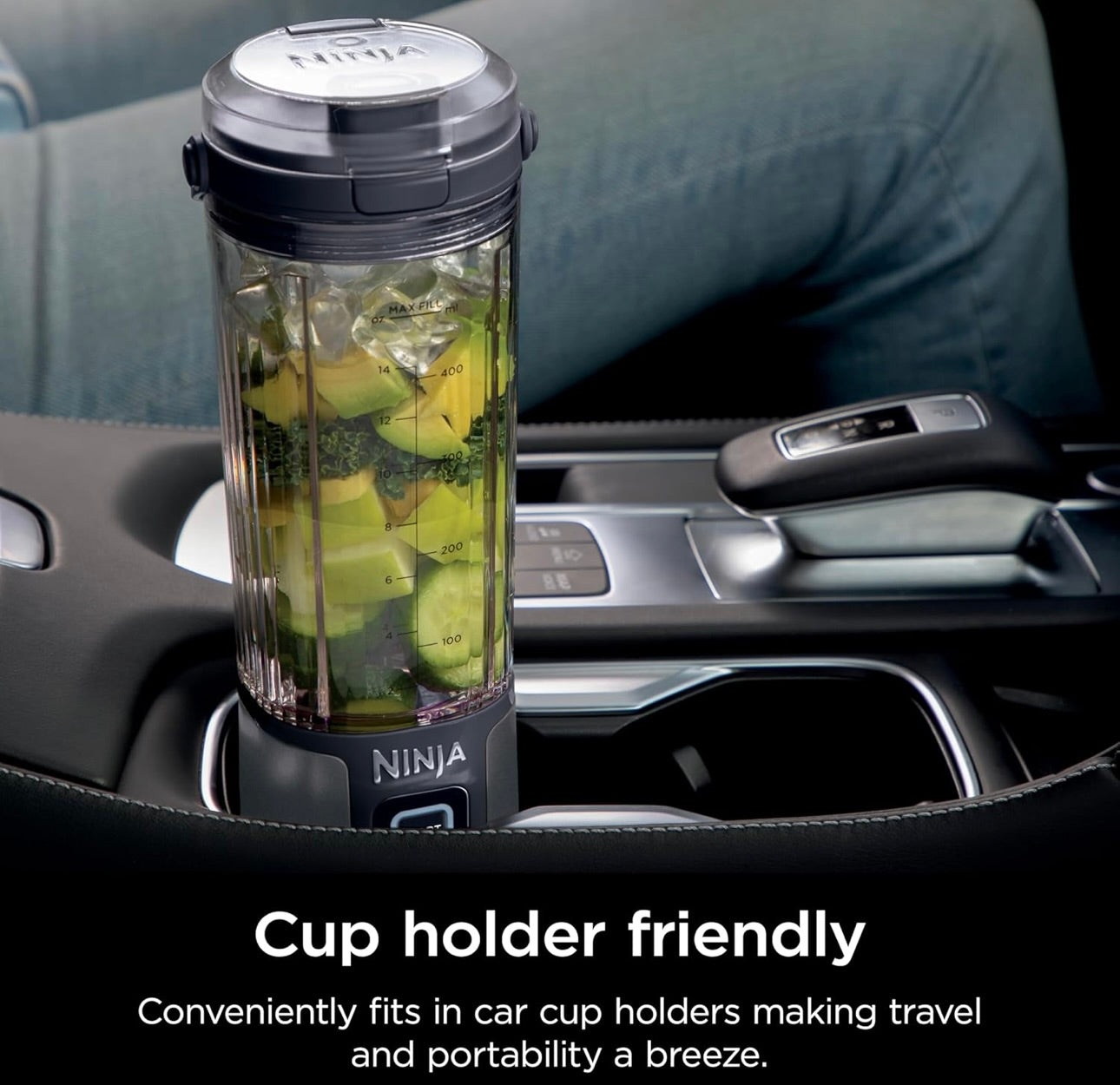 Ninja Blast Portable Blender, Cordless, 18oz. Vessel, Personal Blender BPA Free, Leakproof-Lid and Sip Spout, USB-C Rechargeable, Dishwasher Safe, Metallic - Black BC151MB