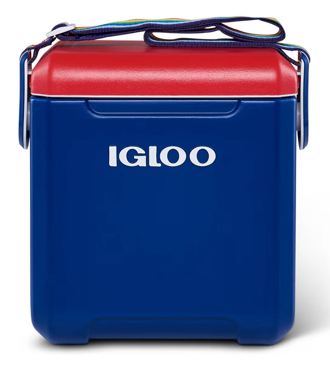 Igloo Tag-Along-Too Tailgating Cooler 11 Qt 2-Day Ice Retention - (Navy / Rainbow strap)