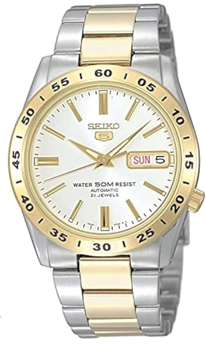 Seiko 5 Outomatiese Vlekvrye Staalhorlosie 50M Waterbestand - Champagne