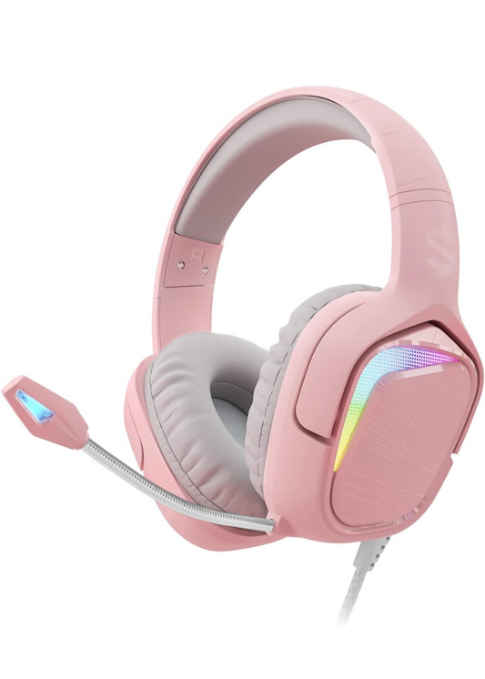 Black Shark Gaming Headset All-in-1 Gaming Headphones with Ultra-Clear Bendable Mic - Pink