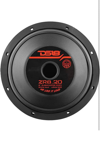DS18- ZR 8" Subwoofer 450 Watt RMS DVC 2-Ohm en 900 W Maks. Krag - 1 STK